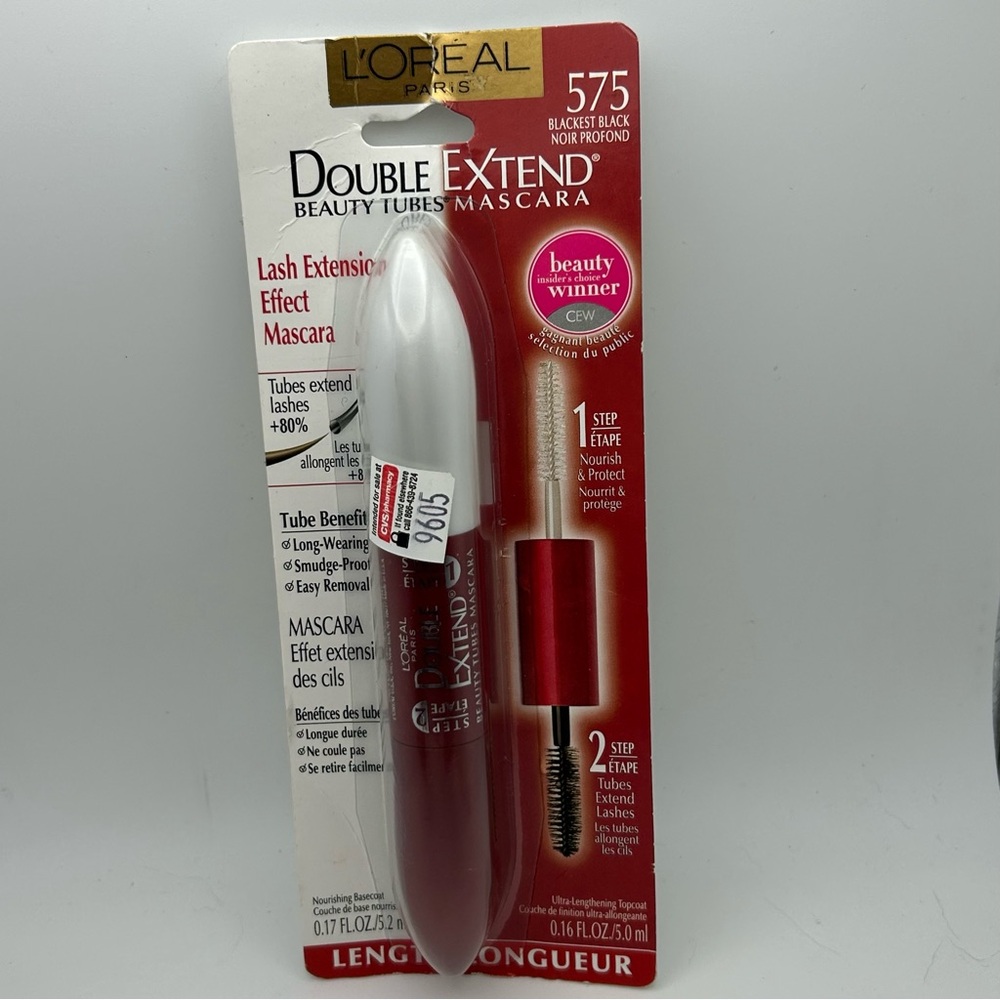 Loreal Double Extend Beauty Tubes Mascara 575 Blackest Black